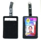 Black leather enclosed warrant card style card holder portrait