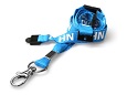 NHS rPET Lanyards, blue and printed with white NHS logo. 15mm wide with TRIPLE Safety-Breakaway and Metal Lobster Clip (Pack of 100 )