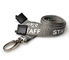 Grey Staff Lanyards, 15mm width with safety breakaway and metal lobster clip (Pack of 100)