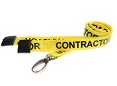 Yellow Contractor Lanyards, 15mm width with safety breakaway and metal lobster clip (Pack of 100)