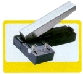 Stapler style with adjustable guide and waste receptacle. Slot size 1/8" x 5/8" (3mm x 16mm) Type E
