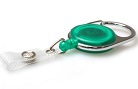 Green Translucent Carabiner Card Yo-Yo Reels with Reinforced ID Straps (Pack of 50)